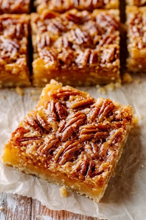 Indulge in irresistibly sweet and nutty Southern Pecan Pie Bars! Perfect for a dessert treat, these bars deliver a taste of classic pecan pie in every bite. #Dessert #PecanPie #Baking #SouthernCuisine #SweetTreats Karo Syrup Pecan Pie Bars, Southern Living Pecan Pie Bars, 9x13 Pecan Pie Bars, Pecan Pie Bar Recipe, Best Pecan Pie Bars Recipe, Pecan Pie Bars Southern Living, Pecan Pie Bars With Pie Crust, Easy Pecan Pie Bars Simple, Pecan Pie Bars No Corn Syrup