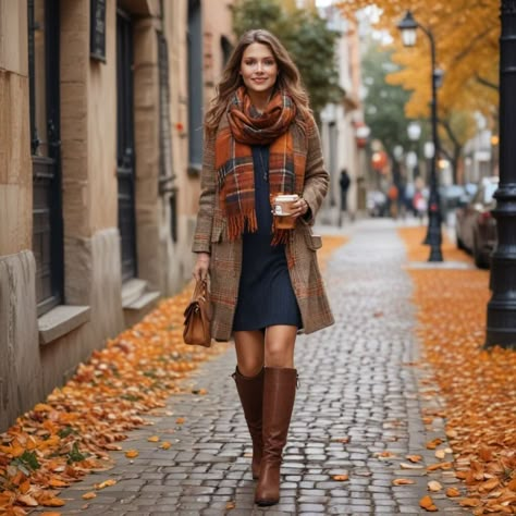 Autumn Fashion: Embrace the Cozy Yet Chic Season » Styling Outfits Autumn Work Clothes, Fall French Fashion, Winter Boot Outfits Women, Autumn Woman Outfits, Country Autumn Outfit, Scarf Autumn Fall Outfits, Cozy Chic Fall Outfits, Autumn Country Outfits, Autumn Vintage Outfit