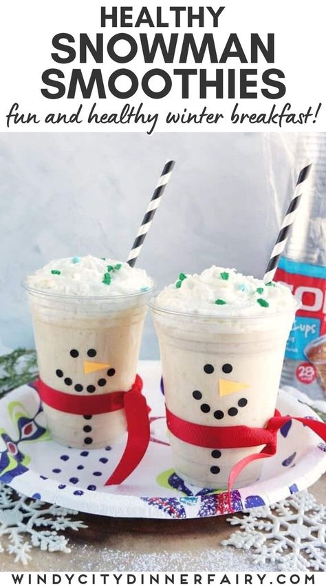 Is making a healthy breakfast a struggle with your little ones? These snowman smoothies are a great way to sneak in the nutrients your kids need in a fun and delicious breakfast smoothie! #toddlerbreakfast #smoothiesforkids #healthysmoothierecipes Snowman For Kids, Yummy Breakfast Smoothies, Cozy Winter Recipes, Winter Breakfast, Toddler Breakfast, Smoothies For Kids, A Healthy Breakfast, Best Comfort Food, Breakfast Smoothies