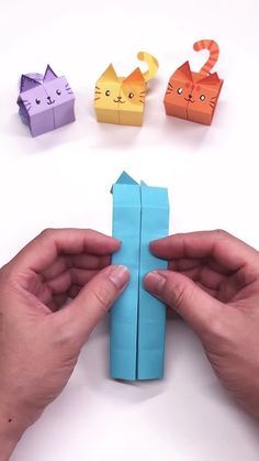 Cute Thing To Make With Paper, Origami Jumping Cat, Origami Ideas Easy For Kids, How To Make A Paper Cat, Cute Paper Crafts Origami, Easy Cat Craft, How To Make Things With Paper, Paper Easy Craft, Cute Things With Paper