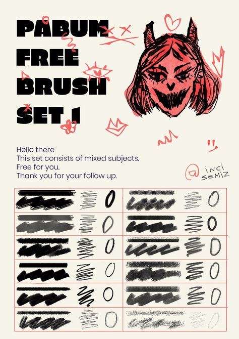 Pabum - Free Brush Set on Behance Krita Brushes Free, Illustrator Brushes Free, Procreate Free Brushes, Brush Procreate, Procreate Brushes Free Download, Free Procreate Brushes, Firealpaca Brushes, Firealpaca Brushes Download, Procreate Texture Brushes