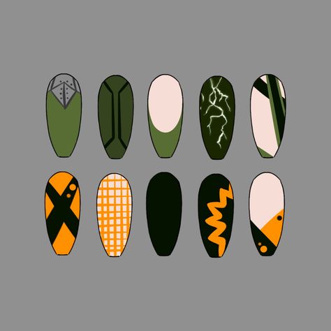 #nailart #anime #baku #deku #bakudeku #nails #acrylic #naildesign #animenails #bakugou #midoriya Mha Nails Design, Bakugo Nails Design, Mha Acrylic Nails, Bakudeku Nails, Toga Nails, Deku Nails Art, Mha Jewelry, Mha Nail Designs, Deku Nails