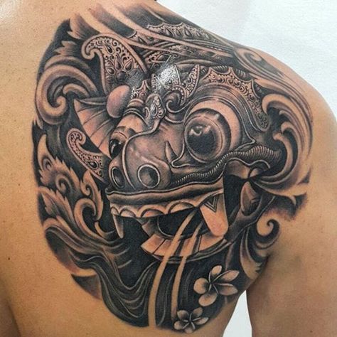 Tortoise Tattoo, Balinese Tattoo, Barong Bali, Bali Tattoo, No Regrets Tattoo, Mom Tattoo Designs, Explore Tattoo, Mask Tattoo, Japan Tattoo