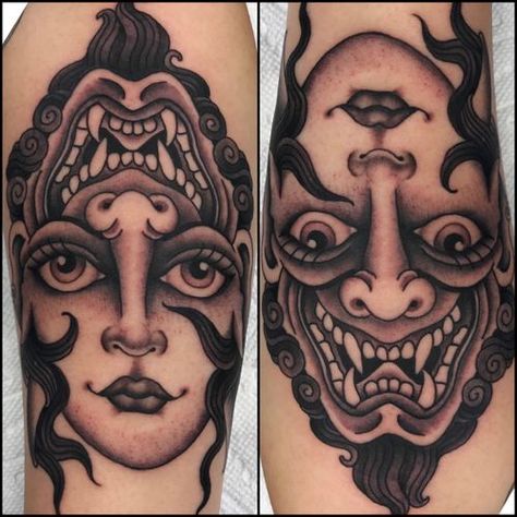 Tattoo uploaded by Shaun Topper • Black and grey twoface. By @shauntopper #tattoooftheday #blackandgrey • 488561 • Tattoodo Fire Tattoo, Book Tattoo, Next Tattoo, Photo Tattoo, Tattoo Photo, Black And Grey Tattoos, Black Tattoos, Future Tattoos, Tattoo Photos