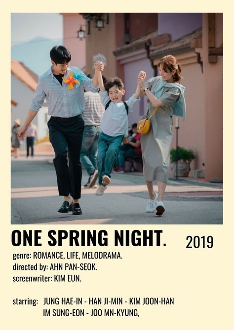 One Spring Night Kdrama Poster, One Spring Night Kdrama, One Spring Night, Kdrama Poster, Spring Night, Spring Nights, Melodrama, Minimalist Poster, Anime Movies