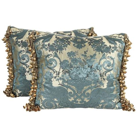 Metallic Furniture, Glam Pillows, Lux Gifts, Bed Interior, Silk Throw Pillows, Royal Furniture, French Rococo, Tapestry Pillow, Historical Design