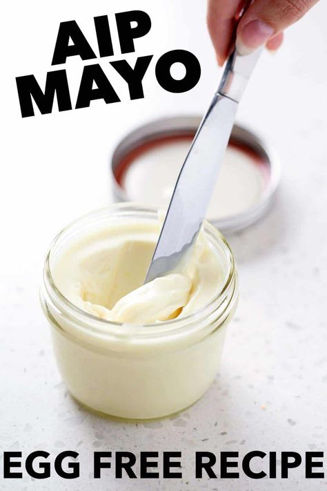 Aip Mayo, Egg Free Mayo Recipe, Aip Desert, Egg Free Mayo, Aip Salad, Aip Appetizers, Aip Condiments, Aip Sauces, Healing Gut