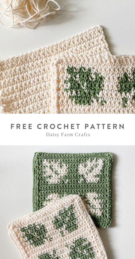 Tapestry Crochet Potholder, Easy Practical Crochet Projects, Crochet Binnie Free Pattern, Cottage Core Alpha Pattern, Pot Holders Crochet Pattern Free, Homestead Crochet Projects, Crochet Pot Holder Free Pattern, Handmade Clothes Ideas, Plant Granny Square