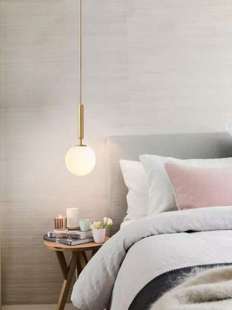 Bedside Hanging Lights, Hanging Lamps Bedroom, Drop Pendant Lights, Lamps Bedside, Lamp Kitchen, Bedroom Pendant, Pendant Lighting Bedroom, Kitchen Glass, Hanging Lamps