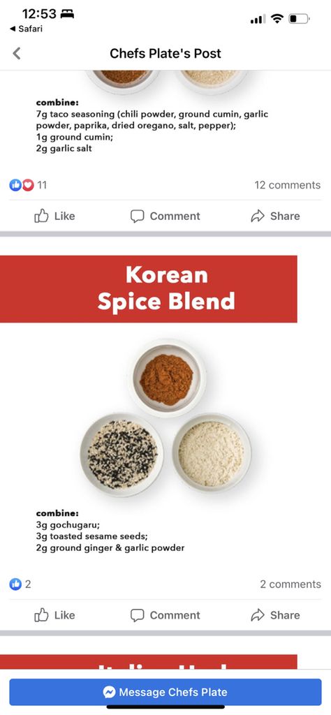 Korean Spice Blend, Chefs Plate Spice Blends, Korean Spices, Korean Tacos, Meal Box, Chefs Plate, Seasoning Blends, Homemade Spice Blends, Pepper Spice