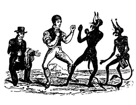 Thomas Bewick, Man Boxing with a Devil, 1784 Boxer Tattoo, Mecha Anime, The Secret History, Indie Brands, Little Sisters, Vintage Prints, Tattoos For Guys, Boxing, Art Reference