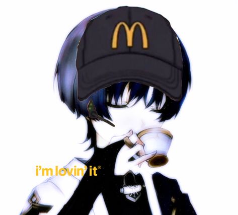 McDonald's ver. Scaramouche Macdonald, Wanderer Mcdonalds Icon, Scaramouche Mcdonalds, Mcdonalds Worker, Scaramouche Genshin, Manga Pfp, Hes Mine, Anime Clothes, Drawing Anime Clothes