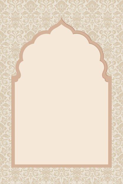 Premium Vector | Vector damask decorative pattern frame for invitation Indian Frames Design, Sajadah Design, Nikah Frame, Islamic Design Graphic, Indian Frame, Nikah Certificate, Indian Background, Islamic Frames, Tree Of Life Images