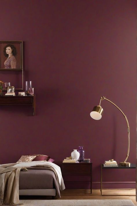 living room decorating,home interior decorating,designer interior decorating,paint color matching Burgundy Fireplace Wall, Merlot Sherwin Williams, Merlot Paint Color, Wine Colored Walls, Aubergine Walls, Plum Wall Color, Color For Living Room Walls, Plum Accent Wall, Color For Living Room