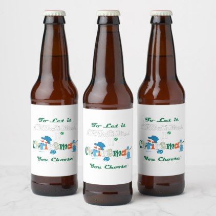 "Crush"mas or Christmas Beer Bottle Label Wedding Beer Labels, Personalized Beer Labels, Custom Beer Labels, Wedding Beer, Holiday Beer, Beer Bottle Labels, Christmas Beer, Ale Beer, Floral Wreath Watercolor