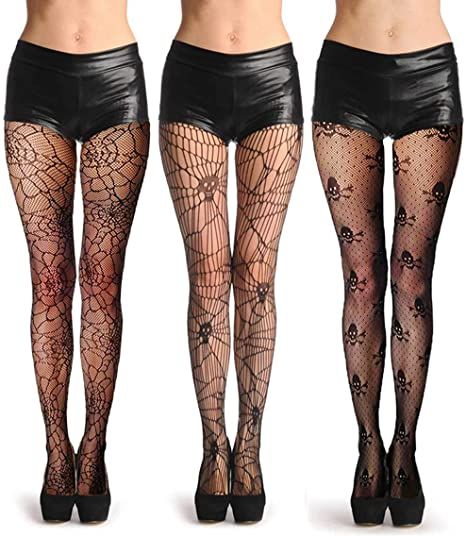 Spider Web Clothes Design, Spider Web Tights Outfit, Emo Tights, Spider Web Tights, Halloween Diy Costume, Skull Tights, Fishnet Outfit, Stockings For Women, Emo Fits