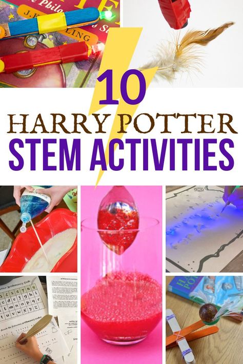 10 magical Harry Potter science experiments and STEM activities. Hands-on learning and FUN challenges and projects for kids! #stem #stemeducation #harrypotter #science Harry Potter Science, Harry Potter Unit Study, Lego Stem Activities, Harry Potter Classes, Harry Potter Activities, Harry Potter Day, Harry Potter School, Harry Potter Classroom, Harry Potter Potions