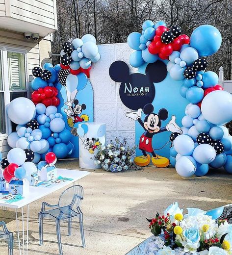 Mickey Mouse Birthday Decorations, Mickey First Birthday, Mickey 1st Birthdays, Mickey Mouse Birthday Cake, Mickey Mouse Themed Birthday Party, Mickey Mouse Baby Shower, Mickey Mouse First Birthday, Mickey Mouse Clubhouse Birthday Party, Baby First Birthday Themes