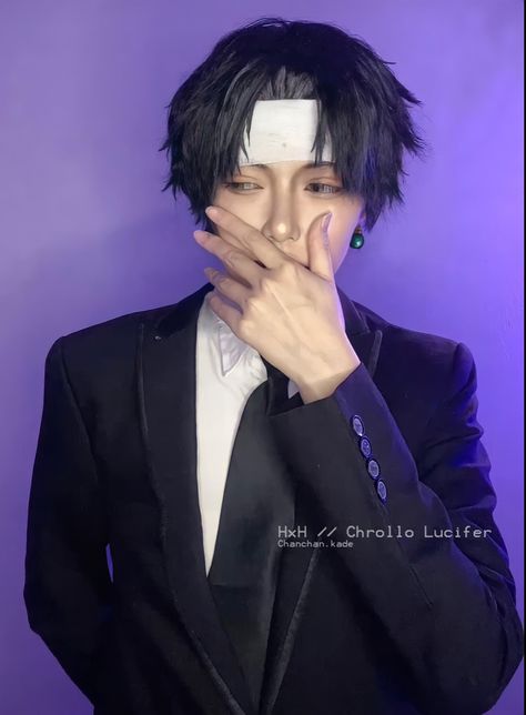 Chrollo Lucifer Hairstyle, Chrollo Haircut, Chrollo Lucilfer Cosplay, Choso Cosplay Male, Chrollo Lucifer Cosplay, Chrollo Cosplay, Hxh Cosplay, Lucifer Cosplay, Inosuke Cosplay