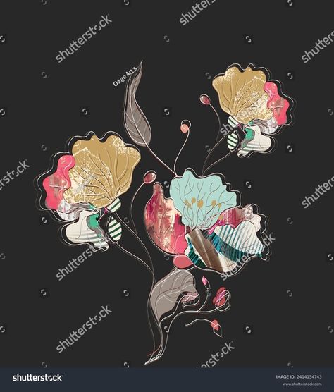 Beautiful Abstract Art Flower Design Textured Stock Illustration 2414154743 | Shutterstock Beautiful Flower Drawings, Botanical Flower Art, Flower Drawings, Beautiful Abstract Art, Abstract Flower Art, Textile Prints Design, Geometric Pattern Design, Flower Art Images, Vector Flowers