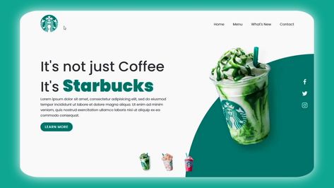 Tutorial for making Dummy Starbucks website. Starbucks Website, Steps Web, Make Website, Website Responsive, Landing Page Website, Website Landing Page, Website Making, Web Design Tutorials, Html Css