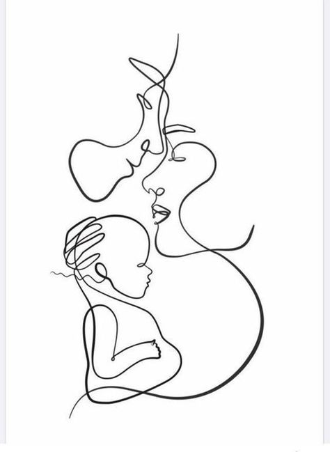 when 1+1=3 Mommy Drawing, Baby Line Art, Vom Avea Un Copil, Minimalistic Line Art, Art Abstrait Ligne, Baby Tattoo Designs, A Line Drawing, Hope Art, Śliczne Tatuaże