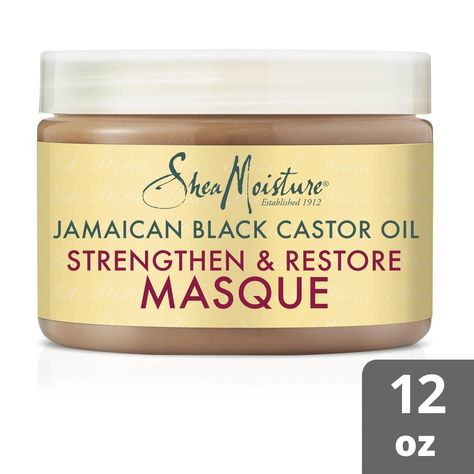 SheaMoisture Jamaican Black Castor Oil Strengthen and Restore Masque is a deep conditioning and hydrating hair mask that helps to strengthen and restore damaged or chemically processed hair. This hair mask and deep conditioner replenishes moisture and softens hair by supporting elasticity, reducing the appearance of breakage and shedding; it's our best hair mask for curls. Our deep conditioning hair mask is perfect for those who regularly color, straighten, perm or heat style their natural hair. Castor Oil Hair Mask, Deep Conditioning Hair Mask, Conditioning Hair Mask, Best Hair Mask, Deep Conditioning Hair, Hydrating Hair Mask, Low Porosity Hair Products, Castor Oil For Hair, Jamaican Black Castor Oil