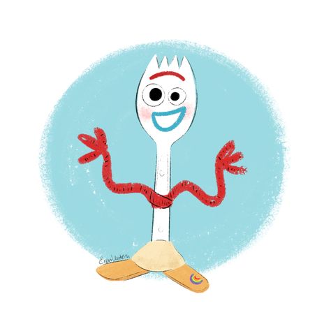 Toy Story Forky Wallpaper, Forky Toy Story Drawing, Toy Story Artwork, Forky Toy Story Tattoo, Forky Painting, Forky Toy Story Wallpaper, Forky Drawing, Forky Tattoo, Toy Story Fan Art