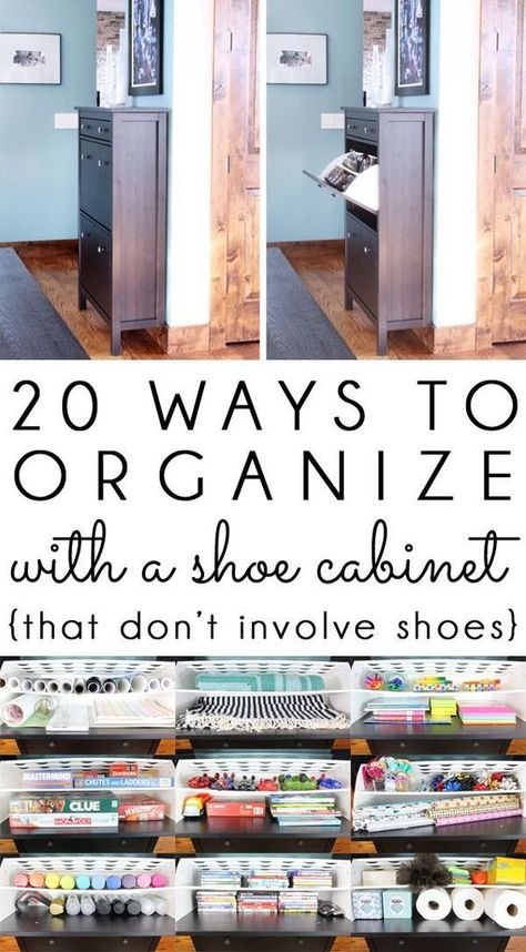 20 ways to organize with an Ikea shoe cabinet that don't involve shoes. Use this versatile piece of furniture to storage and organize just about anything in your home! The most functional IKEA hack around! Trones Ikea, Ikea Shoe Rack, Ikea Shoe Storage, Ikea Hemnes Shoe Cabinet, Hemnes Shoe Cabinet, Ikea Shoe Cabinet, Ikea Shoe, Hack Ikea, Easy Ikea Hack