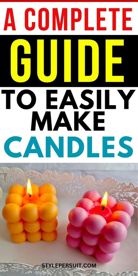 How To Make Candles: A Beginner’s 10-Step Guide How To Make Candles For Beginners, How To Make Candles, Diy Peppermint Candle, Homemade Candle Recipes, Candle Making Tutorial, Candle Hack, Candle Making For Beginners, Peppermint Candles, Make Candles