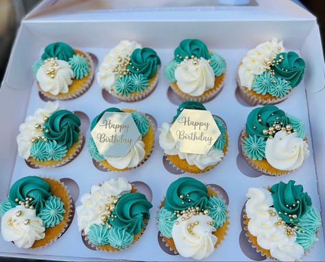 Aqua Cupcakes, Teal Birthday Cake For Women, Teal Cupcakes Birthday, Teal Birthday Cake, Tiffany Blue Cupcakes, Turquoise Cupcakes, Teal Cupcakes, Turquoise Cake, Teal Cake