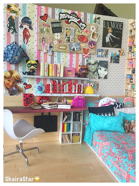 Miraculous Ladybug Bedroom Ideas, Miraculous Bedroom Ideas, Miraculous Bedroom, Miraculous Ladybug Diy, Miraculous Ladybug Bedroom, Marinette Room Aesthetic, Doll Bedroom, Miraculous Decorations, Miraculous Room Decor