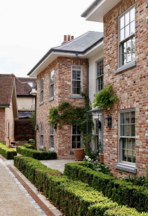 Red Stone House, Brick Home Exteriors, English House Exterior, Clinker Brick House, Red Brick House Exterior, Oak Cladding, Brick Houses, Aesthetic Vogue, House Cladding