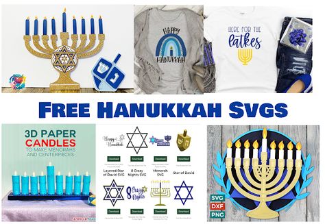 Fields Of Heather: Where To Find Free Hanukkah SVGS Cricut Cheat Sheets, Svgs Free, Paper Candle, Free Svgs, Cricut Tutorials, Menorah, 3d Paper, Star Of David, Cheat Sheets