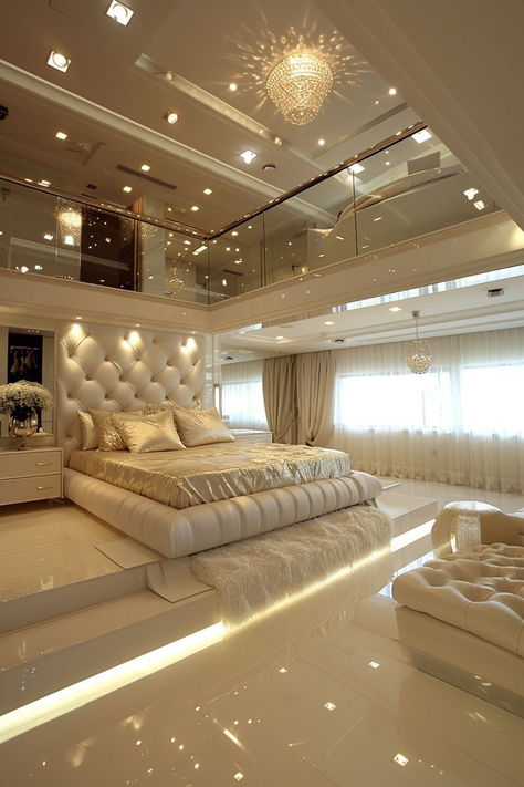 Rich Girl Bedroom, Marbleized Decor, Modern Luxury Bedroom Design, Beige Walls Bedroom, Luxury Bedroom Interior Design, Light Furniture, Bedroom Kid, Idea Bedroom, Interior Ceiling