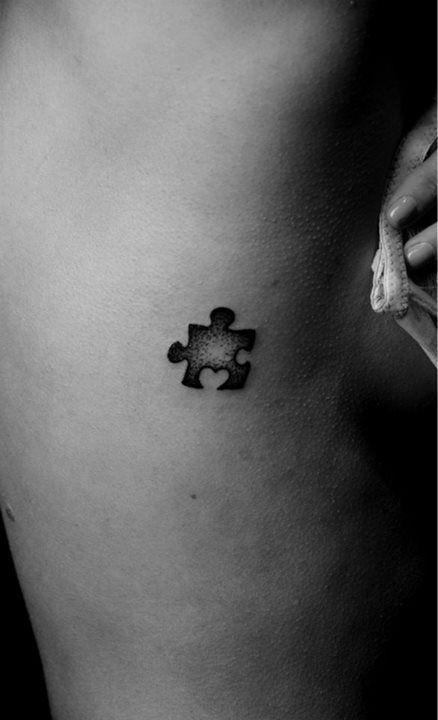 Puzzle piece tattoo for my autistic niece.                                                                                                                                                                                 More Tattoos 2023, Puzzle Piece Tattoo, Cream Tattoo, Puzzle Tattoos, Meaningful Wrist Tattoos, Awareness Tattoo, Pieces Tattoo, Tattoo Design Ideas, Tattoo Cover