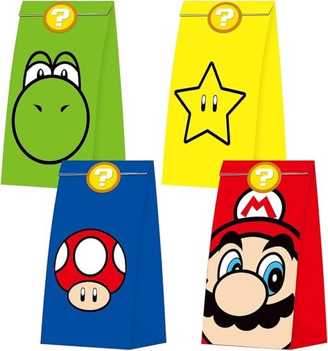 Amazon.com: 28 PCS Party Favor Bags for Super Bros Mario Birthday Supplies, Gift Favors Decor Candy Themed Decorations : Home & Kitchen Game Theme Birthday Party, Mario Birthday Banner, Nintendo Party, Candy Gift Bags, Birthday Party Decorations For Adults, Super Mario Birthday Party, Candy Birthday Party, Mario Birthday Party, Super Mario Birthday