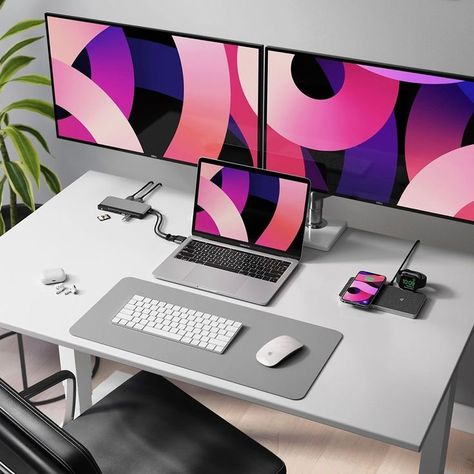 Best Pc Setup, Minimal Setup, Mac Setup, Computer Desk Setup, Desktop Setup, Desk Inspiration, Apple Technology, Dual Monitor, Best Pc