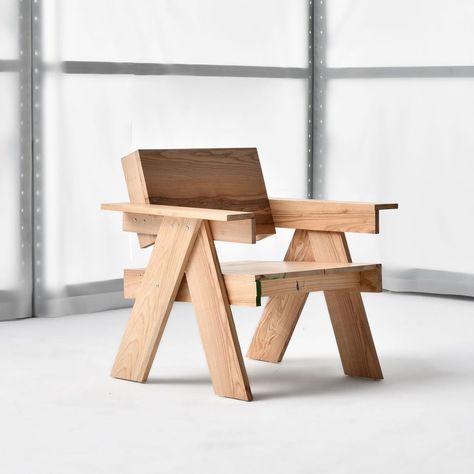 Rough Chair Designed for @designew_official #mariotsai #mariotsaistudio #designew | Instagram Simple Wood Projects, Simple Chair, Wood Step Stool, Wood Chair Design, Rustic Stools, Wooden Log, Industrial Design Sketch, Diy Sofa, Wood Furniture Diy