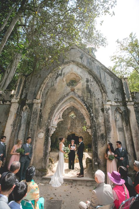 Sintra Portugal Wedding, Monserrate Palace Sintra Portugal, Wedding In Portugal, Sintra Wedding, International Elopement, Portuguese Wedding, Wedding Portugal, Fireplace Room, Intimate Destination Wedding