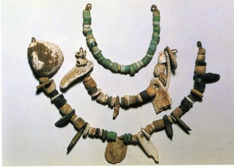 Prehistoric Jewelry | Kristy Hsu Prehistoric Age, History Jewelry, Ancient Jewellery, Prehistoric Art, Paleo Art, Ancient Mysteries, Ancient Jewelry, Neck Piece, Ancient Artifacts