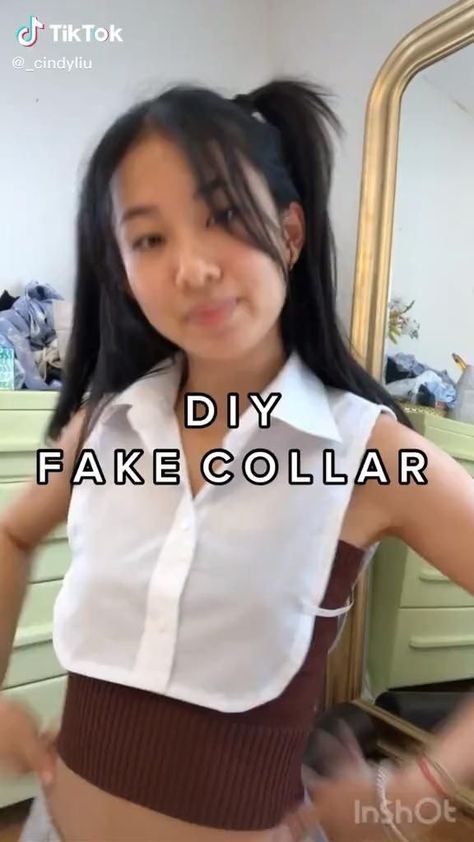 Projek Menjahit, Diy Sy, Easy Diy Clothes, Upcycle Clothes Diy, Fake Collar, Sewing Tutorials Clothes, Diy Clothes Design, Fashion Sewing Tutorials, Diy Fashion Hacks