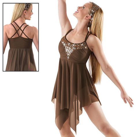 Brown Sequin Mesh Lyrical Dress; Weissman Costumes found on Polyvore Lyrical Dress, Weissman Costumes, Brown Cami, Sequin Costume, Dance Costumes Dresses, Lyrical Dresses, Dresses Dance, Dance Costumes Lyrical, Contemporary Costumes