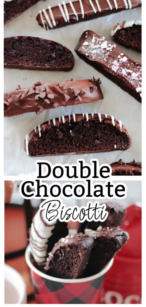 Double Chocolate Biscotti Chocolate Chip Biscotti Recipe Easy, Double Chocolate Biscotti Recipe, Chocolate Chip Biscotti Recipe, Best Biscotti Recipe, Chocolate Biscotti Recipe, Chocolate Chip Dip, Cookie Dough Ingredients, Chocolate Biscotti, Italian Almond Cookies