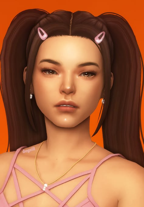 Ts4 Pigtails Cc, Ts4 Pigtails, Sims 4 Hair Pigtails, Sims 4 Cc Hair Pigtails, Sims 4 Pigtails Cc, Sims 4 Cc Pigtails, Sims 4 Pigtails, Fem Hairstyles, Sims Lookbook