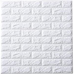 3D Brick Wallpaper, White Brick Pattern Wall Stickers, Self- Adhesive Wallpaper for Living Room Bedroom, 60 * 60CM by YTAT(10): Amazon.co.uk: DIY & Tools White Brick Wallpaper Bedroom, Brick Wallpaper Living Room, Brick Wallpaper Bedroom, White Brick Background, 3d Brick Wallpaper, 3d Wallpaper Stickers, White Brick Wallpaper, Modern Stair Railing, Brick Wall Texture