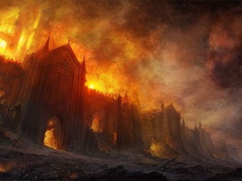 Castle On Fire, Burning City, Event Pictures, American Dad, Story Setting, Fantasy Castle, Fantasy Story, Fantasy Places, Alternative Music