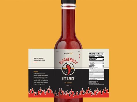 Wonderbird Hot Sauce by Heather Raines on Dribbble Sauce Label Design Creative, Hot Sauce Label Design, Hot Sauce Packaging Design, Hot Sauce Branding, Hot Sauce Design, Sauce Packaging Design, Hot Sauce Packaging, Chile Habanero, Sauce Packaging