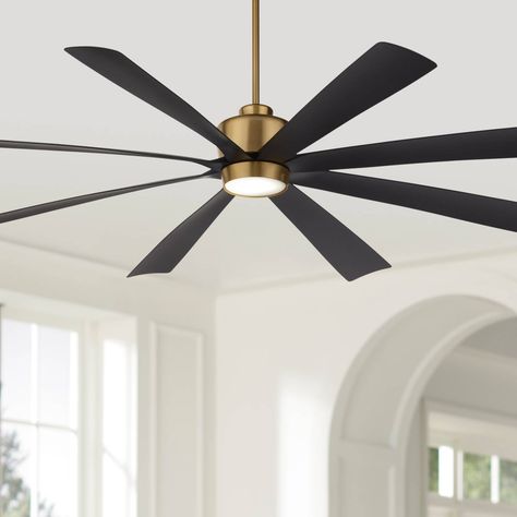 Brush Brass Ceiling Fans | Lamps Plus Large Ceiling Fan, Mid Century Glam, Brass Ceiling Fan, Hugger Ceiling Fan, Caged Ceiling Fan, Large Ceiling Fans, Ceiling Fans Without Lights, Brass Ceiling, Trending Items