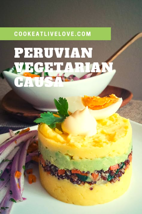 Peruvian Causa, Peruvian Dishes, Sweet Potato Nachos, South American Recipes, Vegan Lentil Soup, Peruvian Cuisine, Peruvian Food, With Mashed Potatoes, Peruvian Recipes